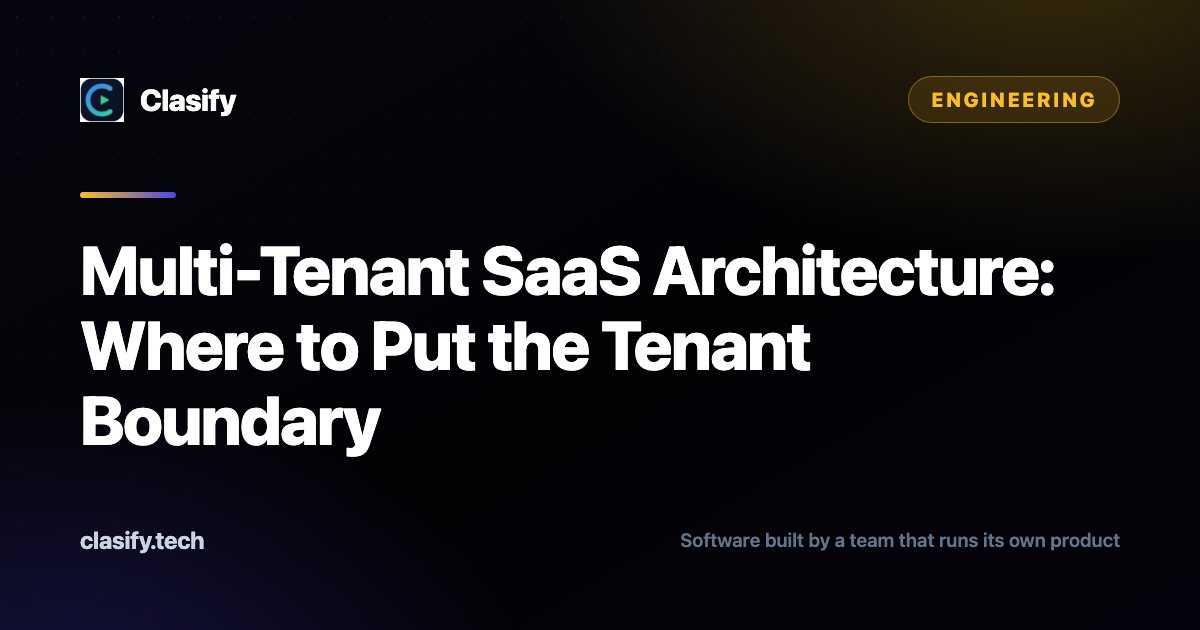 Multi-Tenant SaaS Architecture: Where to Put the Tenant Boundary