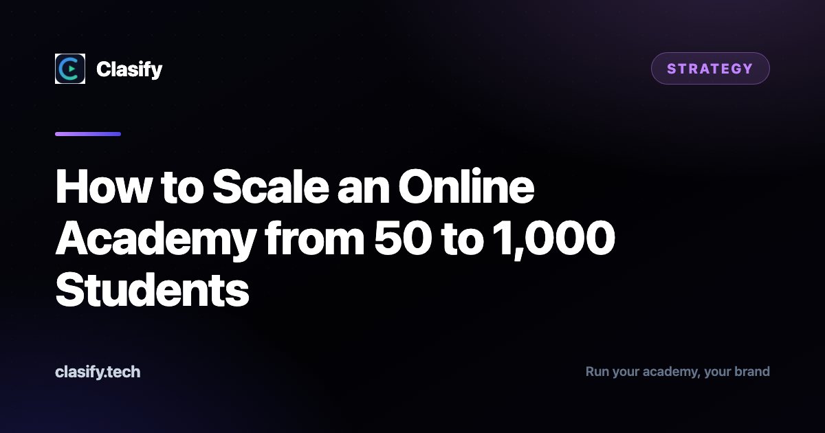 How to Scale an Online Academy from 50 to 1,000 Students